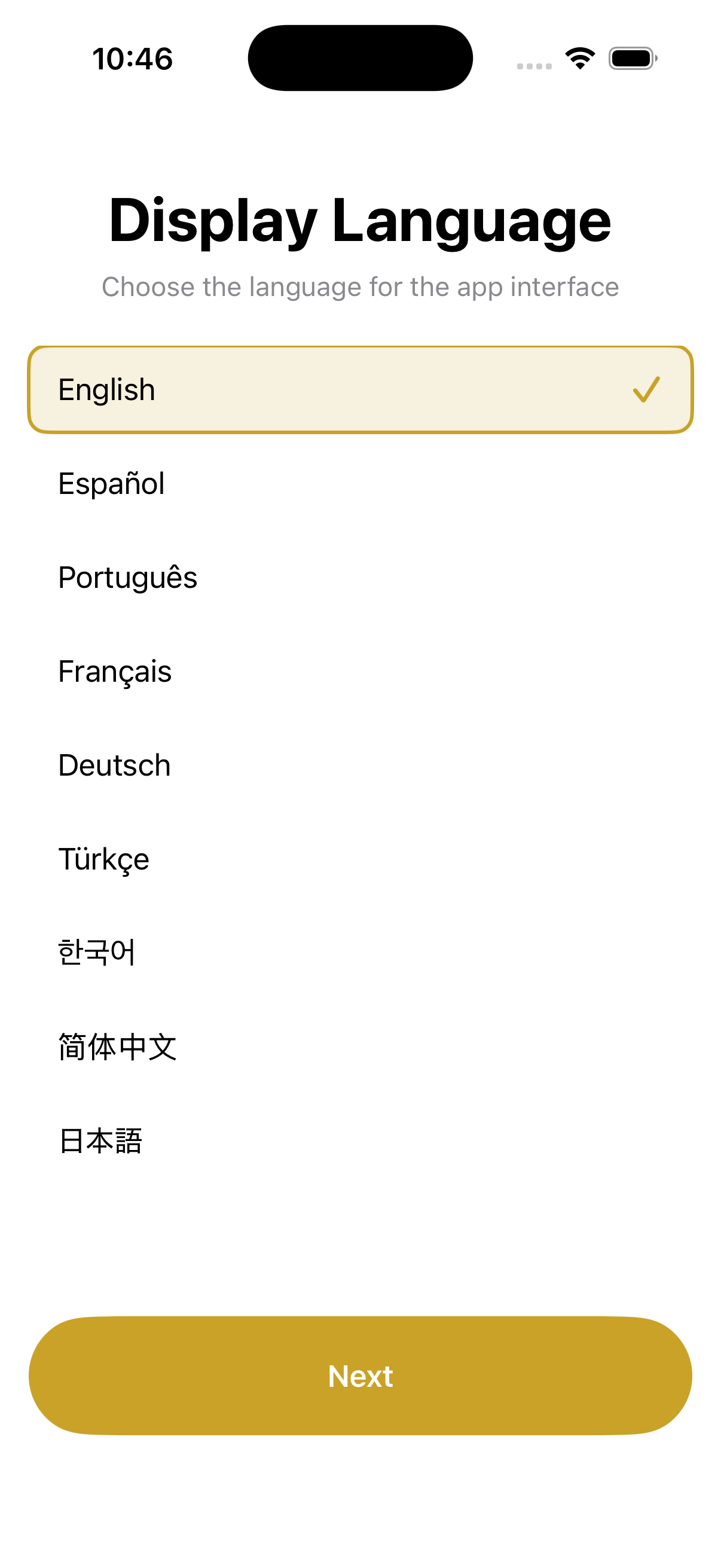 Anzeigesprache-Einstellung